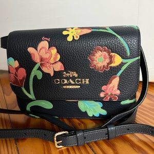 Coach Dreamy Land Floral Leather Mini Brynn (Midnight)